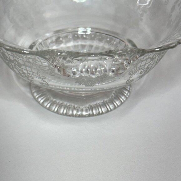 Fostoria Etched Crystal Romance Clear Serving Bowl - Picture 5 of 11
